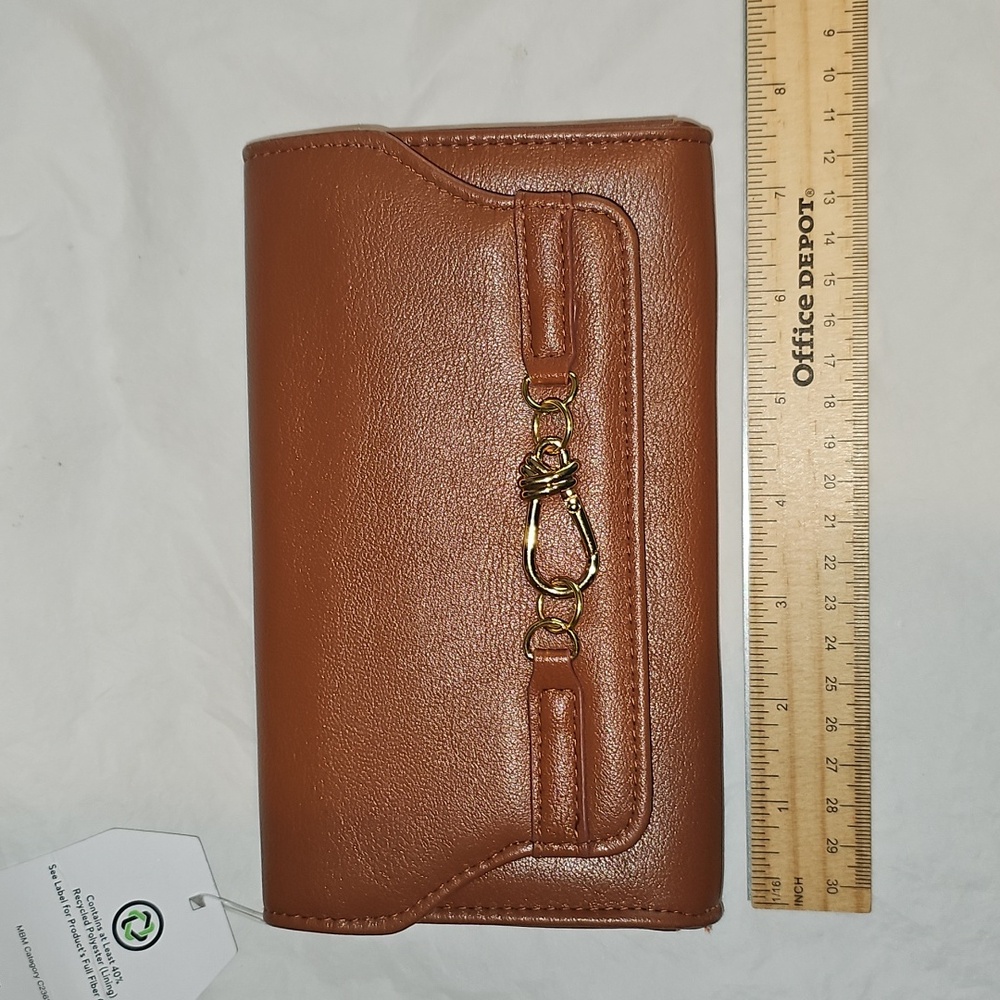 Time and Tru Women's Scarlet Envelope Wallet, Cognac Brown New - Picture 13 of 14